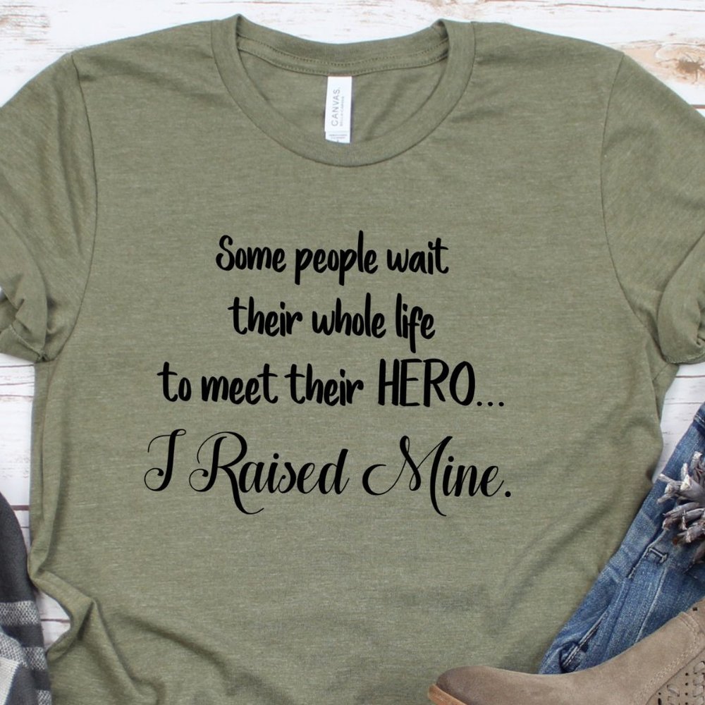 WOMENS TEE....HERO...I RAISED MINE NWT